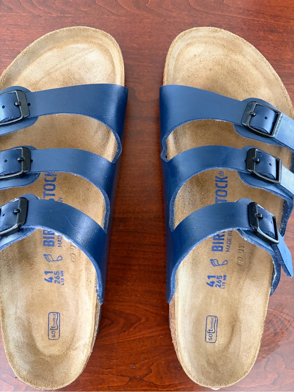Birkenstock Navy Size 41 Narrow Fit - Gently Used